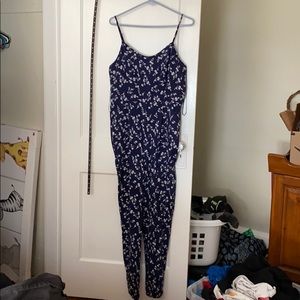LC Lauren Conrad Floral Spaghetti Straps Jumpsuit